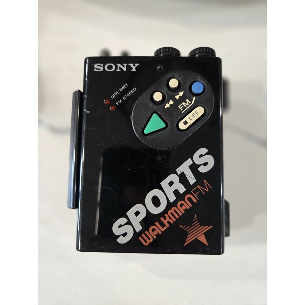Sony Black Sports Walkman WM-F5 VTG Radio Cassette Tape Player READ